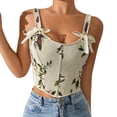 thumbnail image 1 of Brasier Tela de Mantequilla Corsé de Tirantes para Mujer con Chaleco Retro Floral, Liguero Floral Que Envuelve El Pecho y Se Ata Al Cuerpo. Grande, 1 of 7