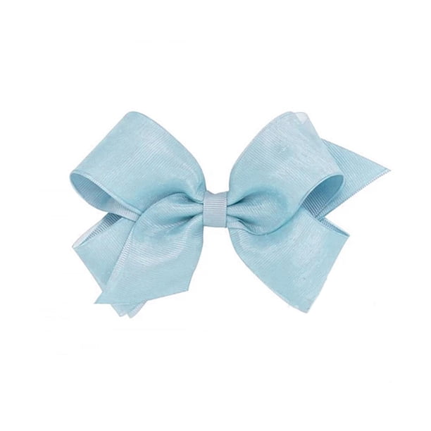 Moño extra chico organza coral Wee ones azul 2 Wee Ones 8594-CCR