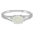 thumbnail image 2 of Oval Opal and Diamond Ring in 14K White Gold (0.27ct), 2 of 2