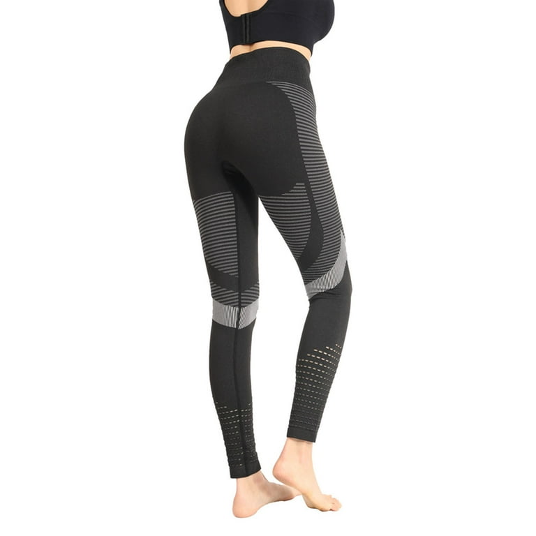 MRULIC yoga pants Women Casual Stretchy Tight Push Up Yoga Sport Legging  Running Pant Trouser Black + M 