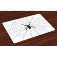 thumbnail image 1 of Ambesonne Halloween Place Mats Set of 4, Poisonous Animal Thread, Standard Size, White and Black, 1 of 4