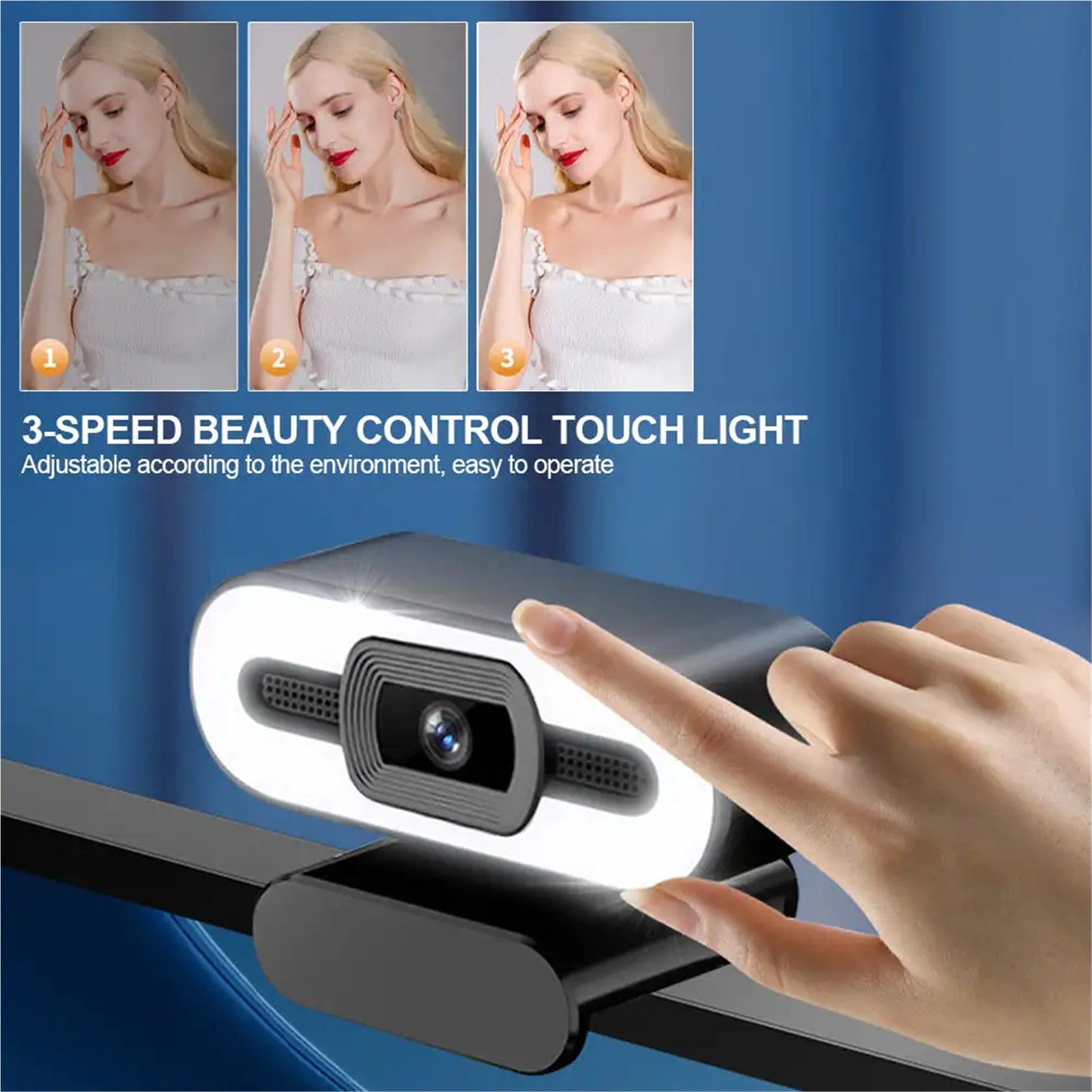 Full HD 1080P 2K 4K Webcam with Microphone PC Laptop Auto  Webcam Live Streaming Flexible Live Broadcast and Light Webcams