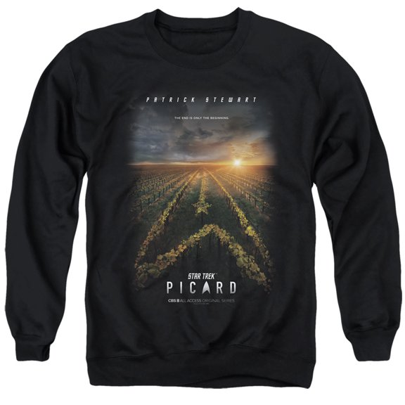 Star Trek Picard Picard Poster Adult Crewneck Sweatshirt Black