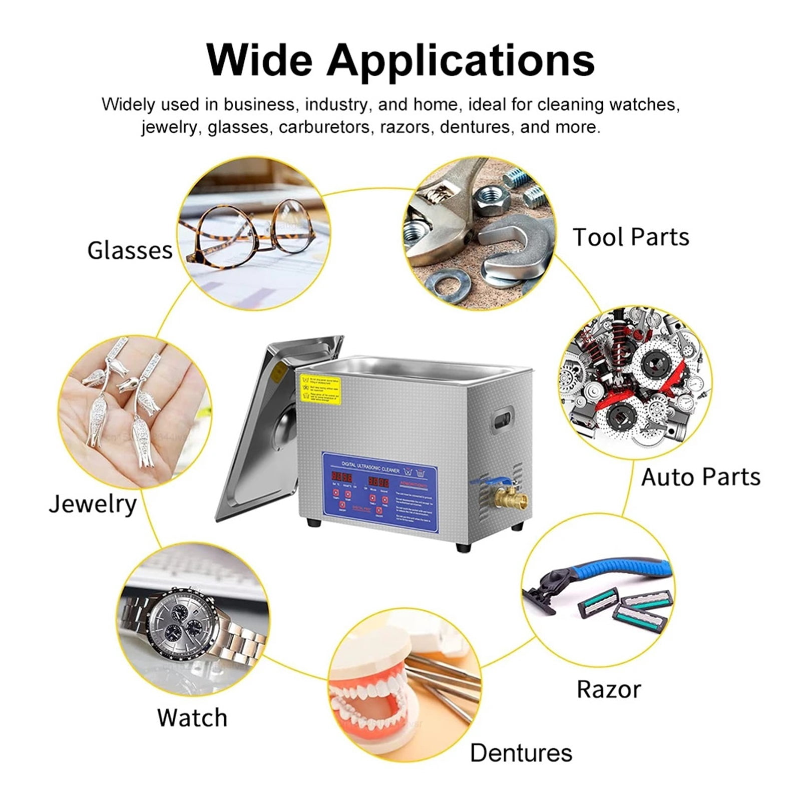 Ultrasonic Cleaner 2L 3L 6L 10L 15L 30L Ultrasound Cleaning Machine Ultrasonic Cleaning Bath for Glasses Jewelry Dentures Lens