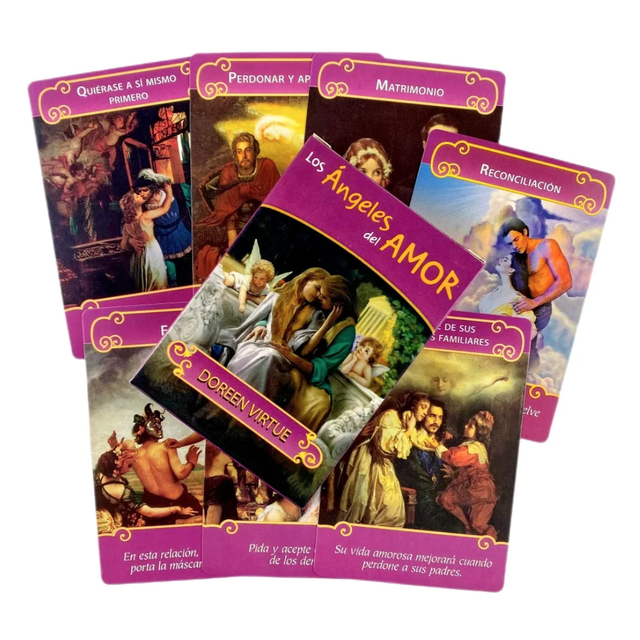 Tarot Oráculo de Los Ángeles del Amor | 44 Cartas con Mensajes Divinos + Manual Digital | Guía Espiritual y Lectura Intuitiva