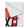 thumbnail image 2 of XOXO Soft Flannel Fleece Throw Blanket, Realistic Colored Lips Pattern with Modern Ink Calligraphy Image, Cozy Plush for Indoor and Outdoor Use, 60" x 80", Vermilion Charcoal Grey, by Ambesonne, 2 of 5
