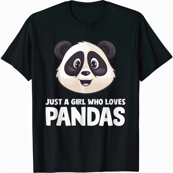 Just A Girl Who Loves Panda Pandas Lover Women Girls Kids T-Shirt