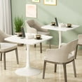 thumbnail image 4 of Recaceik Square Dining Table for 2-4 Person, 32 Inches Tulip Kitchen Table with Pedestal Base for Kitchen & Dining Room Table, Mid-Century Modern in Tulip Table w/0.71" Thickened Desktop, White, 4 of 4
