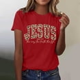 thumbnail image 2 of LINGLANG Women's Religious Jesus Print T-Shirt Summer Fashion Casual Crewneck Top Christian Faith Graphic Tee for Ladies Soft Breathable Daily Wear, 2 of 4