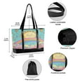 thumbnail image 2 of FORMRS Canvas Laptop Tote Bag for Women with 15.6" Computer Compartments Shoulder Handbag, Retro Blue Rainbow, 2 of 7