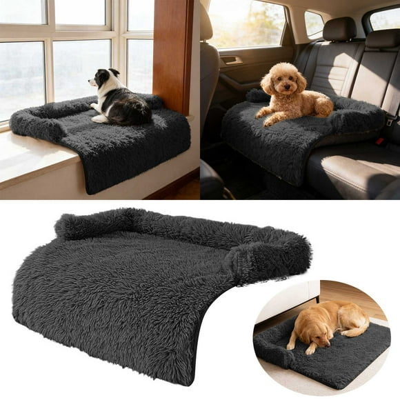 Calming Bed Mat for with Soft Neck Bolster Protector Cushion and Cat Bed Design