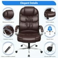 thumbnail image 2 of Homall High Back Office Chair, Executive Leather Desk Chair with Padded Armrests Swivel Task Chair with Lumbar Support,Brown, 2 of 7