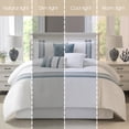 thumbnail image 5 of Nanshing Home Striped 7 Piece Blue Comforter Set, Queen Size Microfiber Bedding, All Season Polyester Bedding Set, Bed Skirt, Pillows & Shams, 5 of 7