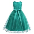 thumbnail image 4 of vastwit Kids Girls Lace Mash Sleeveless Wedding Dress Sequined Party Pageant Bridesmaid Prom Ball Gown Green 16, 4 of 7