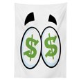 thumbnail image 3 of Ambesonne Eye Tablecloth Rectangular Table Cover, Green Dollar Signs Cartoon, 60"x84", Lime Green Pale Blue, 3 of 4