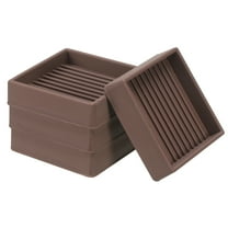 Uxcell Square Rubber Furniture Pads Non Slip Caster Cups Anti Skid Floor Protectors for Furniture Feet Bed Couch Chair Brown 2"x2"