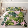 thumbnail image 2 of Erosebridal Tropical Monstera Leaf Quilt Full,Palm Jungle Full Bedspread Sets For Girls,3 Pieces, 2 of 7