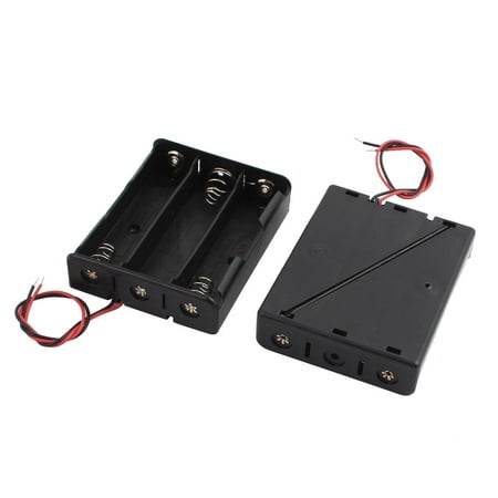 2PCS 3 x 18650 Li-ion Battery Clip 11.1V Holder Case Box with 6