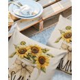 thumbnail image 3 of Outdoor Waterproof Pillow Covers Pack of 2, Hey Summer Vintage Sunflower Linen Texture Decorative Throw Pillowcases Cushion Covers for Garden Patio Tent Sofa Couch, 16x16 inch, 3 of 8