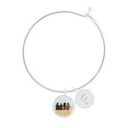 Bangle Bracelet with Photo Charm and Letter Charm