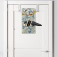 thumbnail image 2 of Floral Hanging Pocket Organizer, Hand Drawn Inspired Design of Forest Flowers Leaves Soft Tones, Printed Polyester Storage Bag with Pockets, 9" x 16", Mint Green Blue and Mustard, 2 of 2