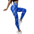 thumbnail image 4 of Pantalones ajustados para levantar caderas, de color melocotón, con efecto tie-dye, sin costuras, para deportes, ajustados, para abdominales, para yoga y fitness con cintura alta, 4 of 6