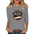 thumbnail image 3 of Lumosvexa Summer Womens Casual T-Shirt for Women Plain Short Sleeved Shirt Tops Crew Neck T-Shirt Gray Size 3XL, 3 of 5