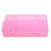 Pink Plastic Adjustable 24 Slots Storage Tool Box Jewelry Case Craft Organizer