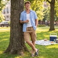 thumbnail image 6 of Mens Casual Cotton Twill Cargo Shorts Drawstring Classic Chino Stretch Short with 6 Pockets, 3XL, 6 of 8