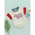 thumbnail image 4 of Newborn Baby Girl Independence Day Outfits 3M 6M 12M 18M Short Sleeve Romper Patchwork Onesie  Bodysuit 4th of July Clothes, 4 of 9