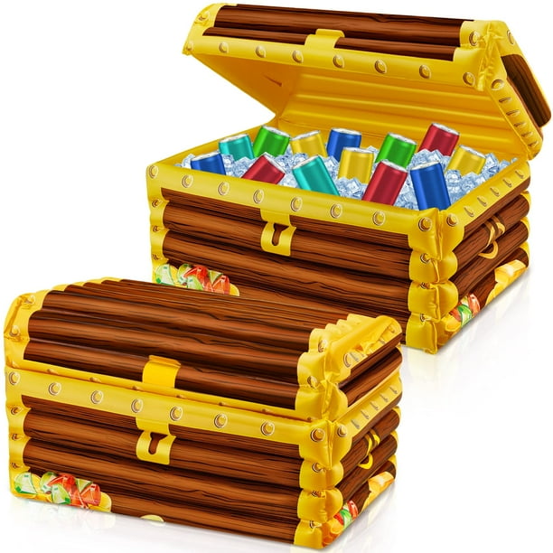 Hielera hinchable con forma de cofre del tesoro Cunhill Pirate Party, 23 x 15 x 13 cm