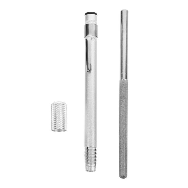 OULII Portable Fishing Hook Hone Sharpener Stainless Steel Aluminum Alloy NonSlip Handle for Grinding Silver