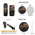 thumbnail image 6 of Yuyamidu 15 PCS Bear Car Seat Covers Full Set American Flag Car Floor Mats Steering Wheel Cover Seat Belt Covers Cup Coasters Handbrake Cover Set, 4th of July, 6 of 6