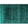 thumbnail image 1 of Ahgly Company Machine Washable Indoor Rectangle Persian Turquoise Blue Traditional Area Rugs, 5' x 7', 1 of 4