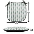 thumbnail image 5 of Arrow Chair Seating Cushion Set of 2, Pastel Color Arrow Pattern Old Tribal in Graphic Art Illustration, Seat Pads for Office with Anti-slip Backing, 16"x16", Black White Green, by Ambesonne, 5 of 7