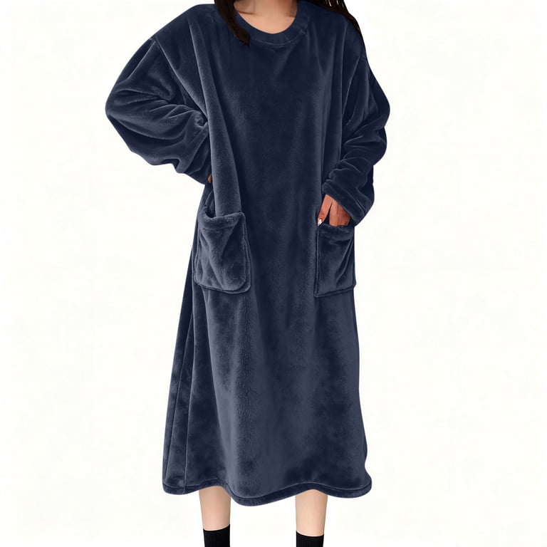 womens navy winter dress Wool Autumn Midi Dress