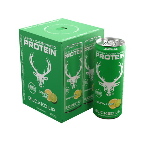 Bucked Up Lightly Carbonated Lemon Lime Protein 12 fl oz 4 Pack