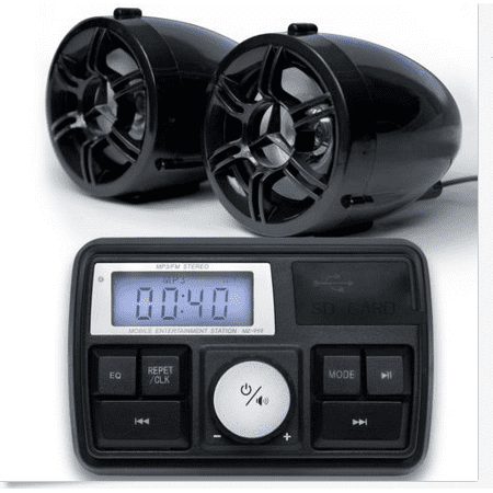 Motorcycle Audio USB FM Radio Stereo Amplifier Speaker MP3 Anti-theft Alarm