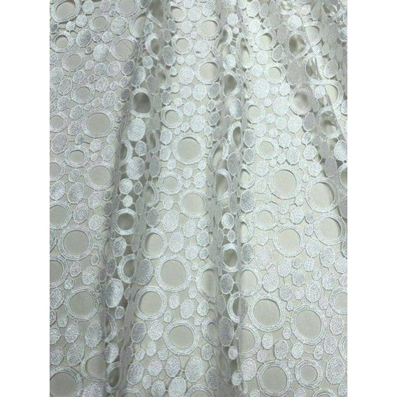 Bubbles Lace Fabric, 52 inch. in Width, White / Sample 3x3 Inch