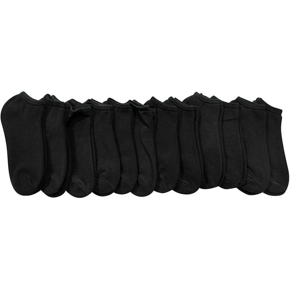 SOCKS'NBULK 12 Pairs of Mens Black Cotton Blend Sports Ankle Socks