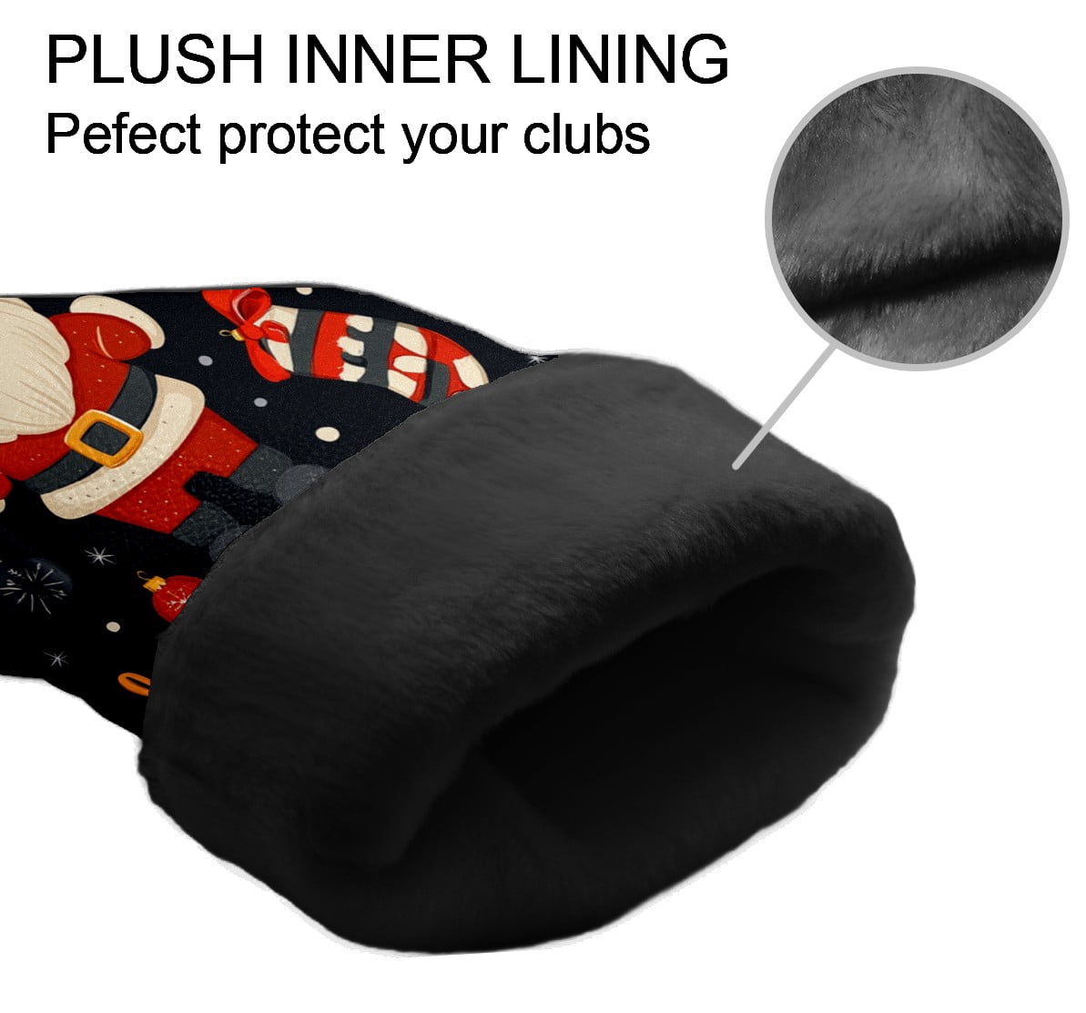 Golf Club Covers PU Leather Waterproof Head Covers for Fairway Woods Hybrids Christmas Pattern Unisex Fits Most Brands