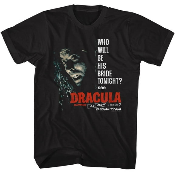 Hammer Horror Be His Bride Black Adult T-Shirt S