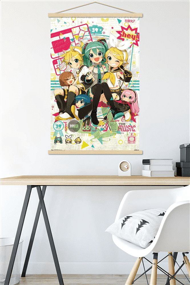Hatsune Miku - Hey Wall Poster with Magnetic Frame, 22.375" x 34"