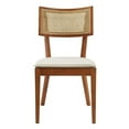 thumbnail image 6 of Maklaine Fabric Upholstered Wood Dining Chair Set of 2 in Walnut Beige, 6 of 11