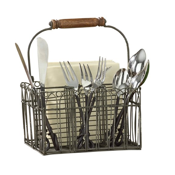 Park Designs Vintage Wire Flatware Napkin Caddy