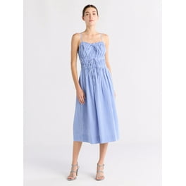 Free Assembly Women's Belted Utility Cotton Midi Shirtdress
