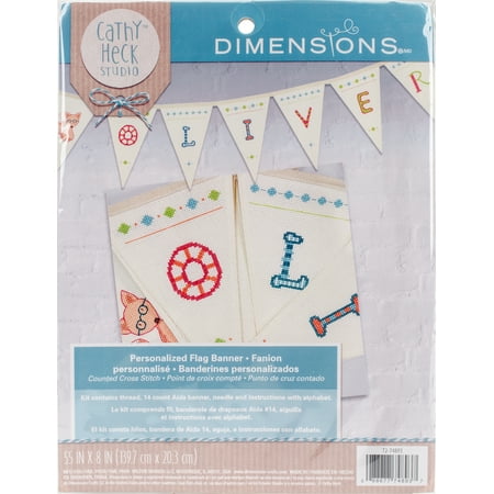 Cathy Heck Flag Bunting Counted Cross Stitch Kit 55 X8 14 Count