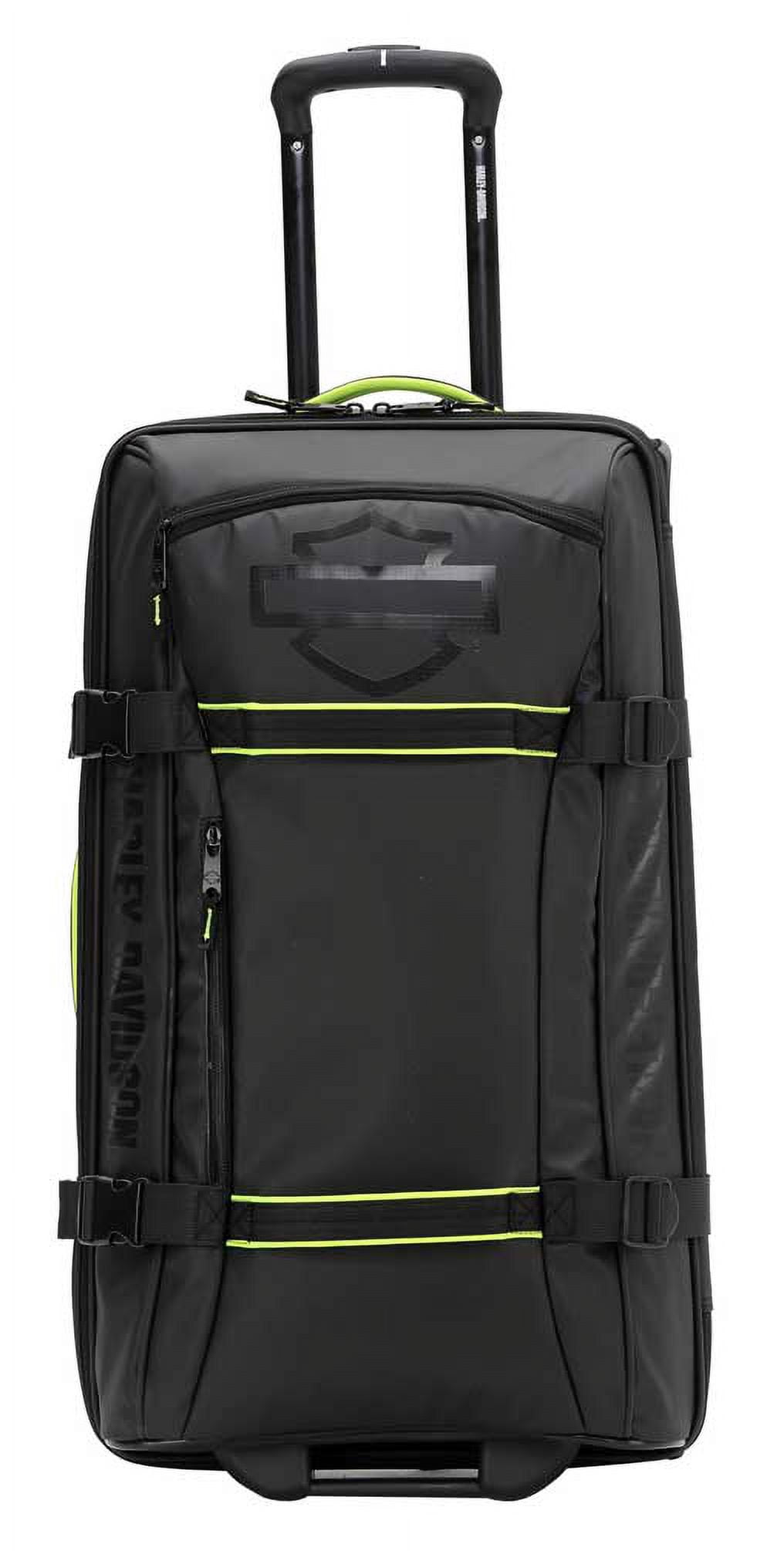 Harley-Davidson 25" Nomad Wheeling Duffel Bag w/ Shark Wheels - Black/Lime (25"), Harley Davidson