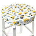 thumbnail image 3 of Daiia construction tools Pattern Stool Covers Round,Round Bar Stool Covers Waterproof Bar Chair Covers Washable Stool Cushion Slipcover for 12-14 Inch Chair-14 inch, 3 of 7