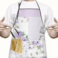 thumbnail image 2 of Pioneer Flower Floral Print Pattern Apron-Garden Aprons for Women with Pockets-Cotton Linen Waterproof Kitchen Cooking Gardening Aprons Adjustable for Kitchen,Cooking,BBQ and Salon 33x27 Inch, 2 of 7